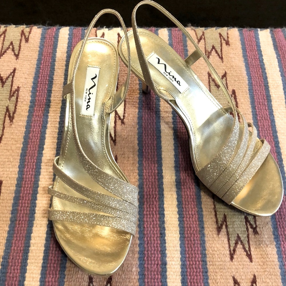 New Mia Gold Sparkling Heels